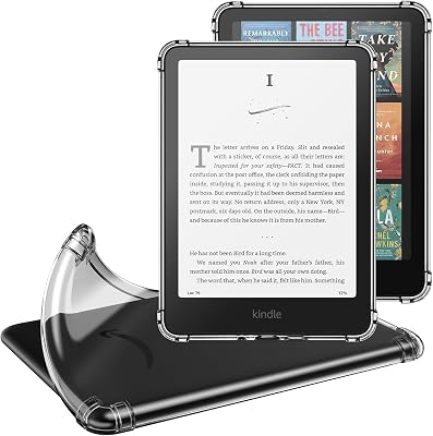 MoKo Custodia per 7″ Kindle Paperwhite (12th Generation-2024) and Kindle Colorsoft Signature Edition 2024, Ultra sottile chiaro flessibile trasparente TPU Skin Bumper Back Cover Shell, Chiaro