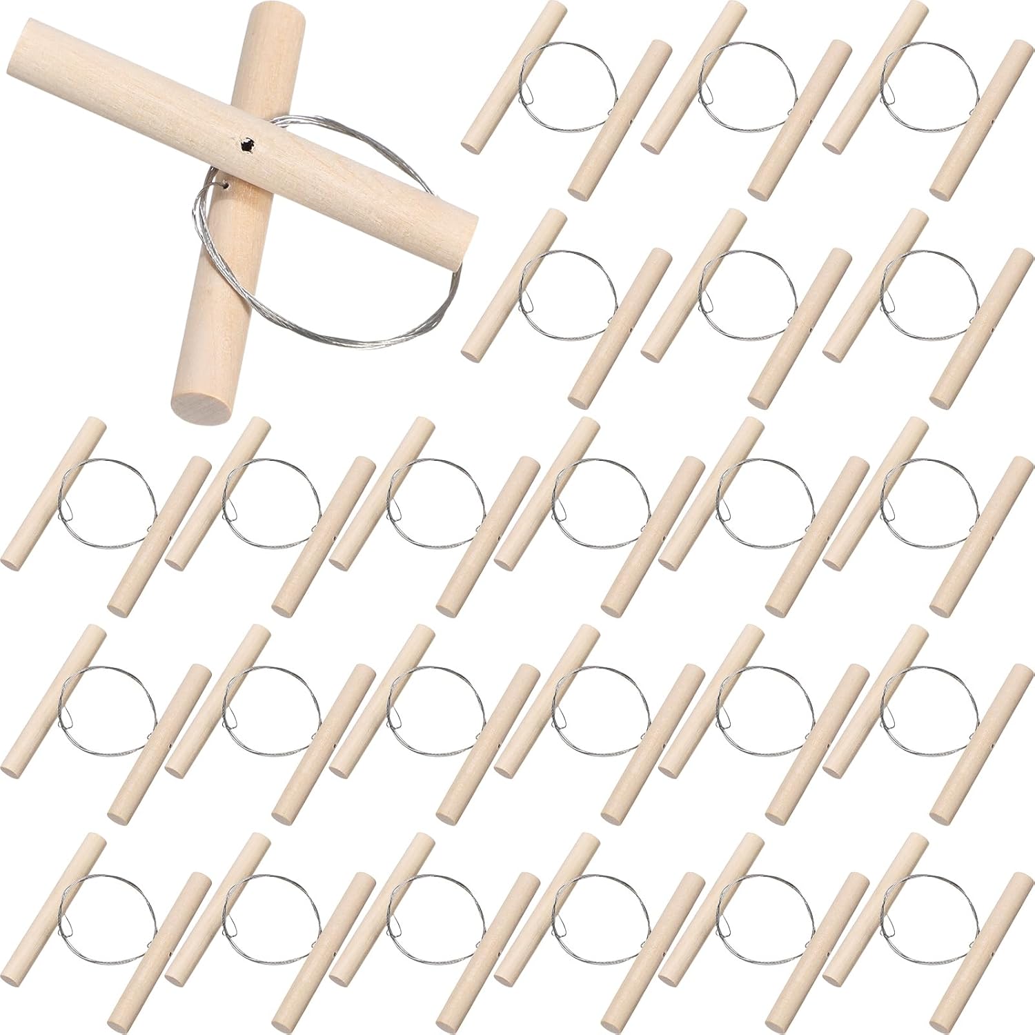 Yalikop 30 Pcs Wire Clay Cutter with Wood Handle Easy to Use Steel Wire Cutting Tools Cheese Dough Cutting Pottery Tools for Mud Line Pottery Clay Ceramic Art Sculpture Carving Tool Supplies