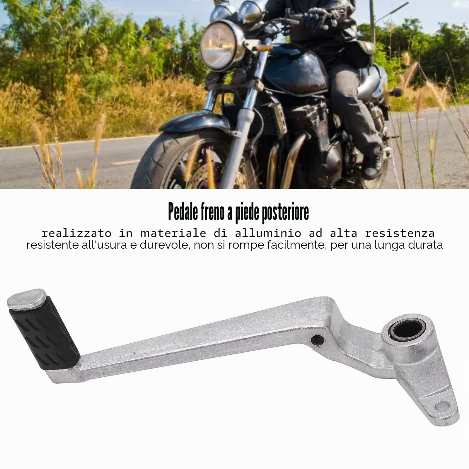 Pedale freno posteriore moto, leva pedale freno moto, ricambio Powersports in alluminio argento per Ducati Monsters 696 2009‑2013