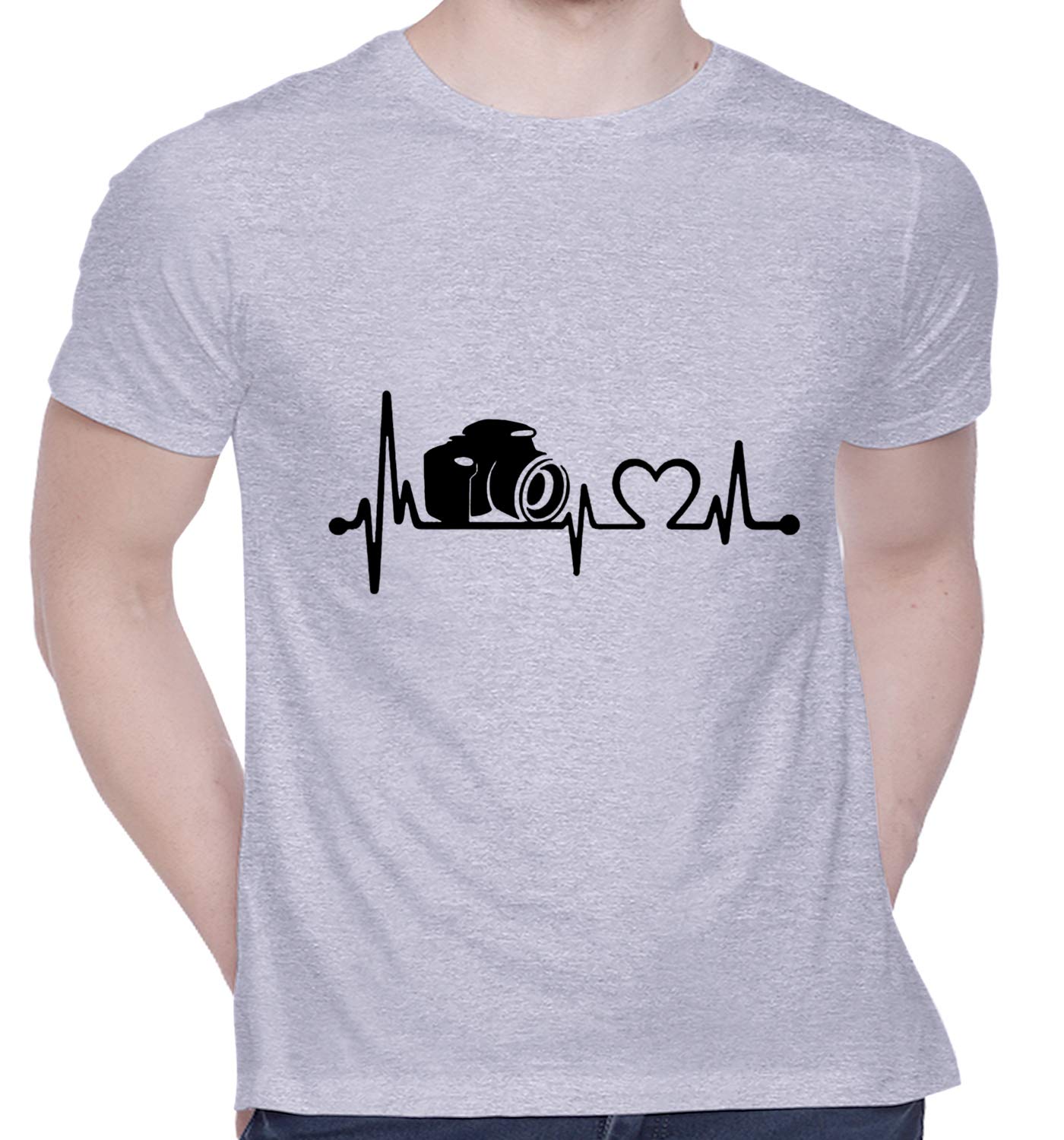 CreativiT Graphic Printed T-Shirt for Unisex Love Camera Tshirt | Casual Half Sleeve Round Neck T-Shirt | 100% Cotton | D00722-19