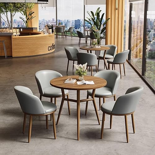 Miniatura 7 de YVYKFZD Juego de mesa y silla para sala de recepción de oficina, juego de mesa de comedor simple para cocina, mesa de conferencias redonda pequeña