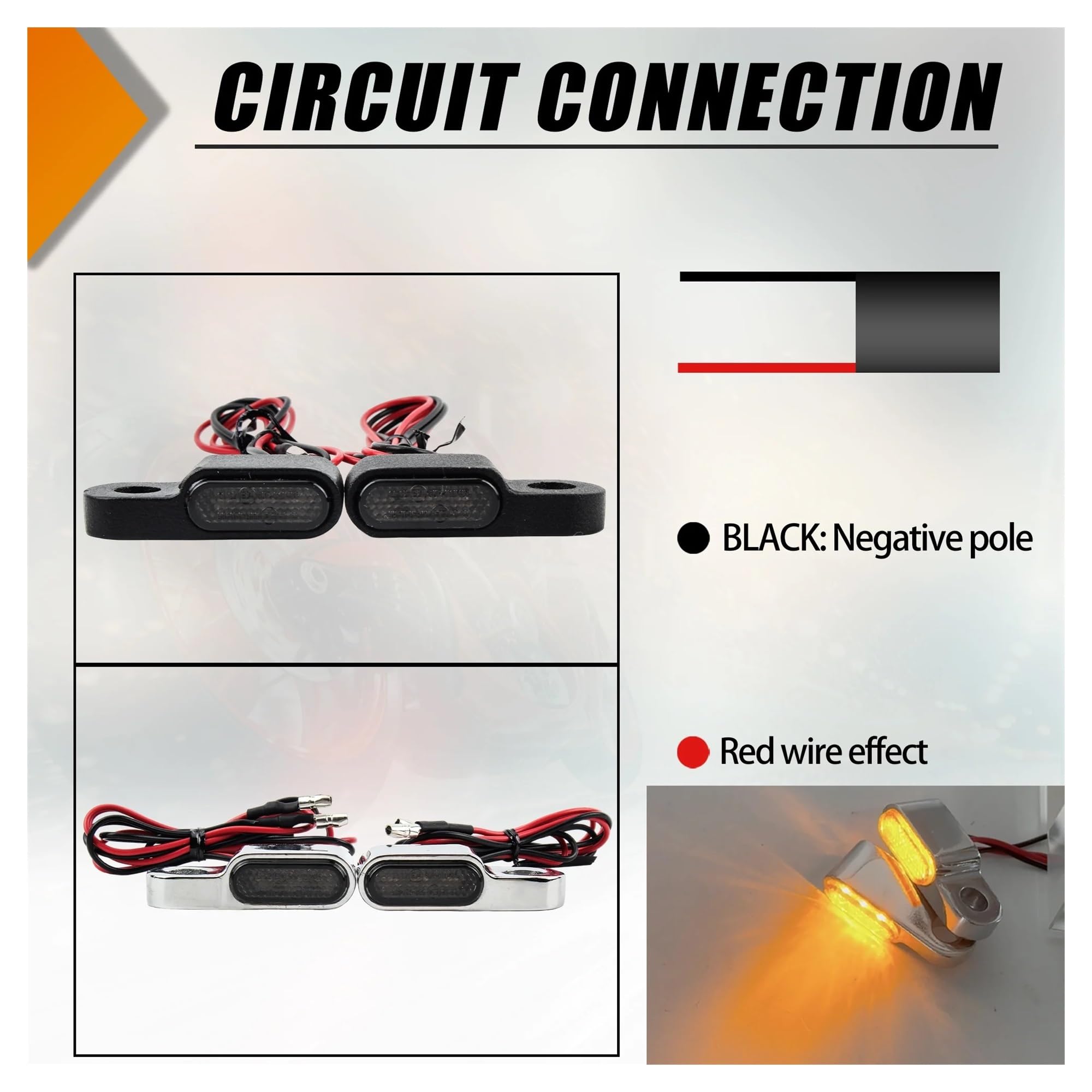 Indicatore direzione moto Lampada laterale flash 12V Indicatoris Motos
