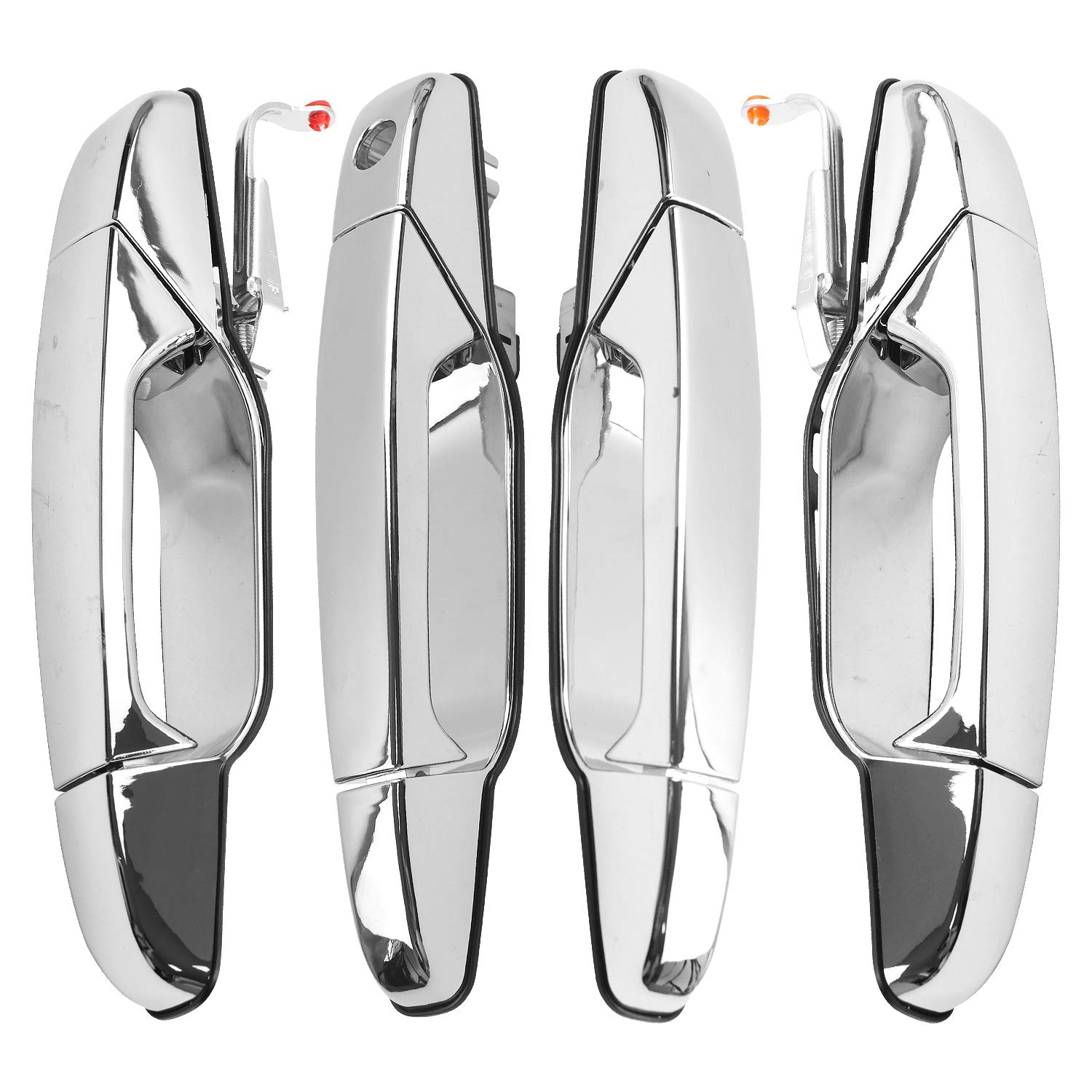 MODIGT Chrome Exterior Door Handle Compatible with 2007-2014 Chevy Avalanche Silverado Suburban Tahoe GMC Sierra Yukon Cadillac Escalade SUV - Front Rear Driver & Passenger Side
