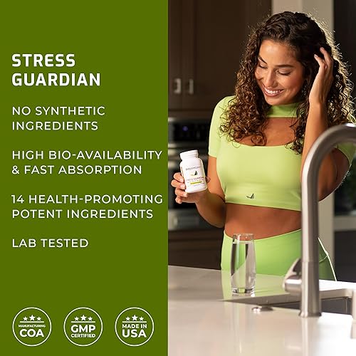 Miniatura 5 de BIOptimizers Stress Guardian - Cápsula para aliviar el estrés - Manejo de apoyo al descanso - 45 cápsulas