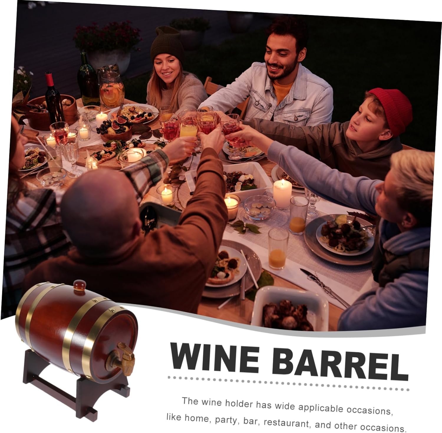 DECHOUS Wooden Wine Barrel Red Wine Storage Man Accessory French Barrel Design Decorative Aging