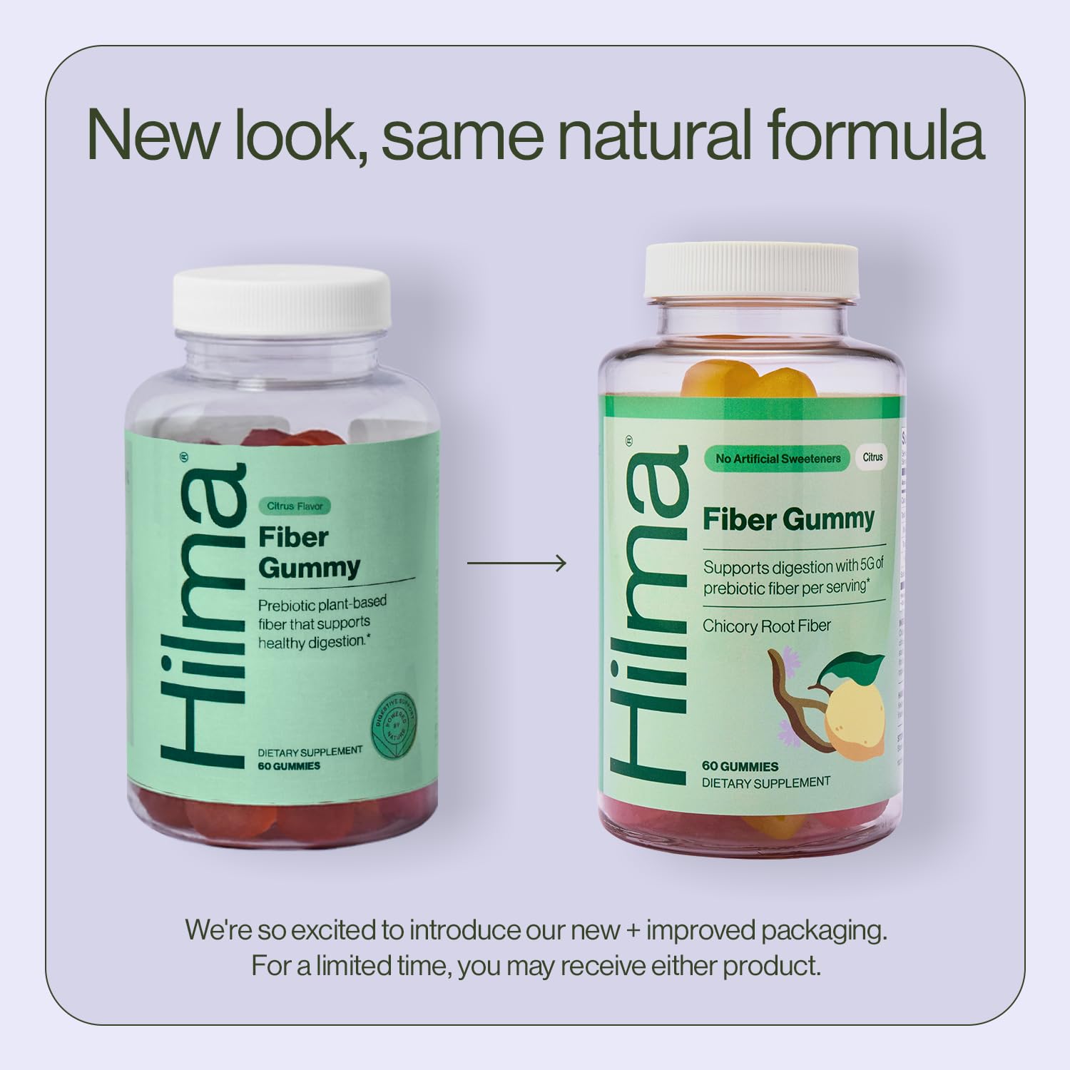 Hilma Prebiotic Fiber Gummies, 60 Count Citrus Flavor — Amazon image 2