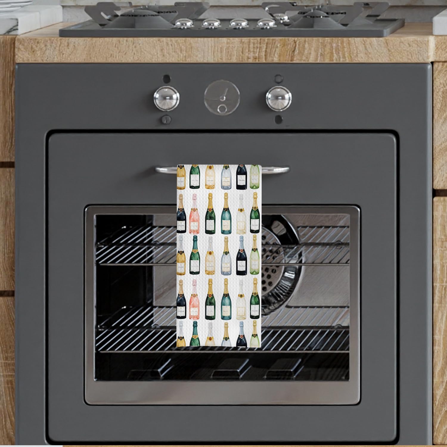 Champagne Lover Kitchen Towels - Champagne Gifts Decorative Waffle Dish Towels, Cocktail Gift Bachelorettes Hand Tea Towel, 16x24 Inch - Image 2