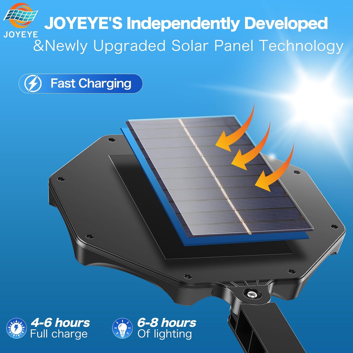 Solar Lights Outdoor - 168LED 6500K Daylight, 8-Sided Solar Flood Light with Motion Sensor and Remote Control, IP66 All-Weather, 3 Mode Dusk-to-Dawn for Pathway, Garden, Yard, 6 Pack