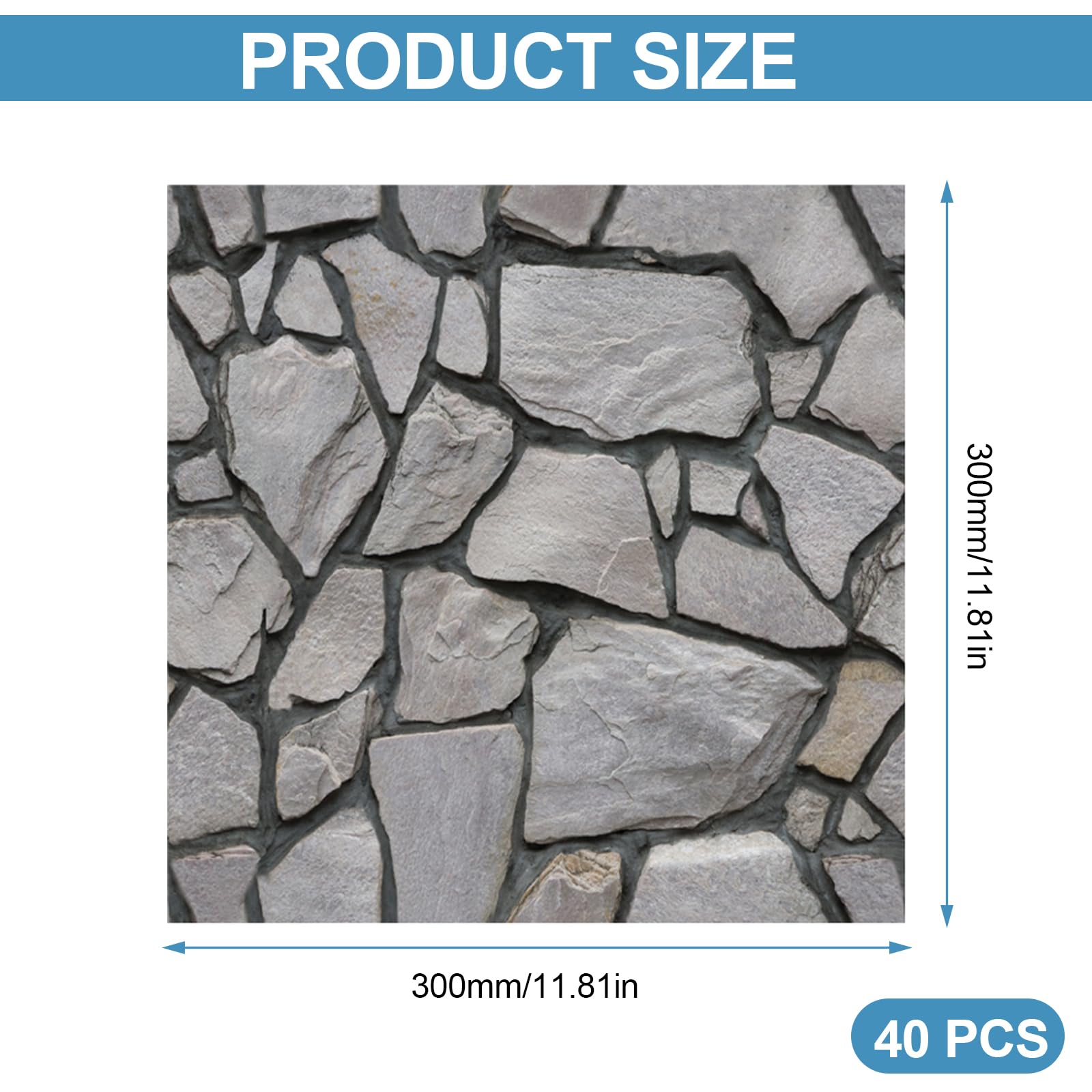40 sztuk samoprzylepnych paneli ściennych 3D, 30 × 30 cm, samoprzylepne tapety, panele ścienne, tapety z kamienia, panele ścienne 3D, okładziny ścienne o wyglądzie kamienia, do wnętrz, wodoodporne