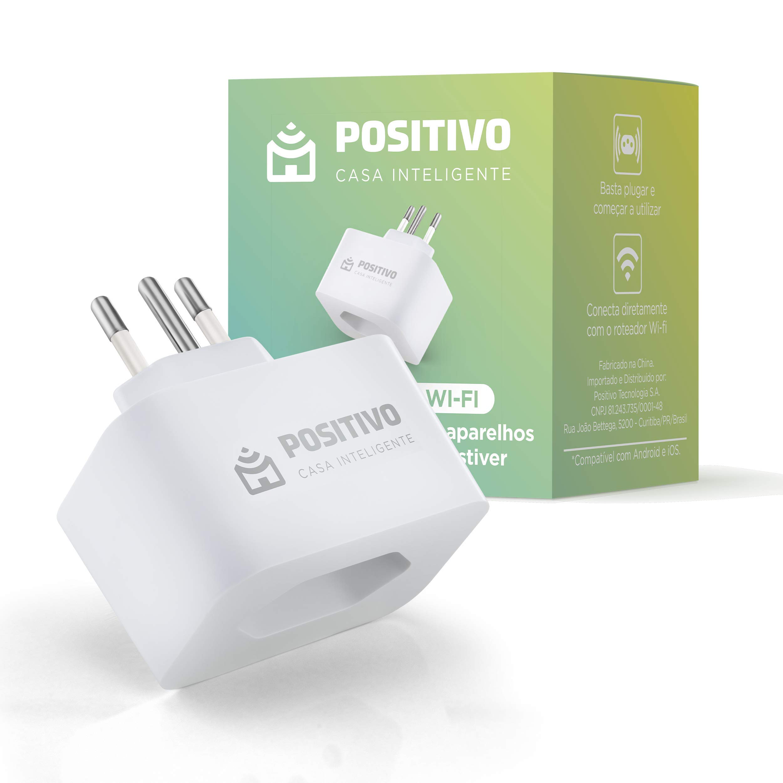 Smart Plug Wi-Fi Positivo Casa Inteligente, 10A, configuração rápida, 1.000W Bivolt –