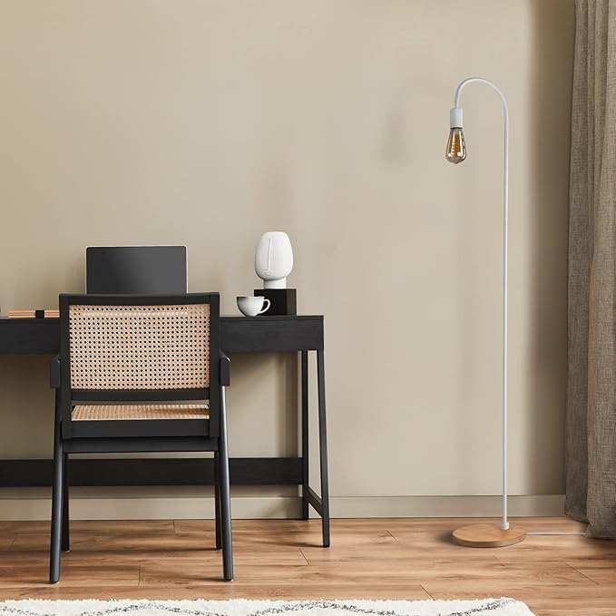 Paco Home Paco Home Staande Lamp Kantoor Minimalistisch Scandinavisch E27 Bureau Hout Voet photo 2