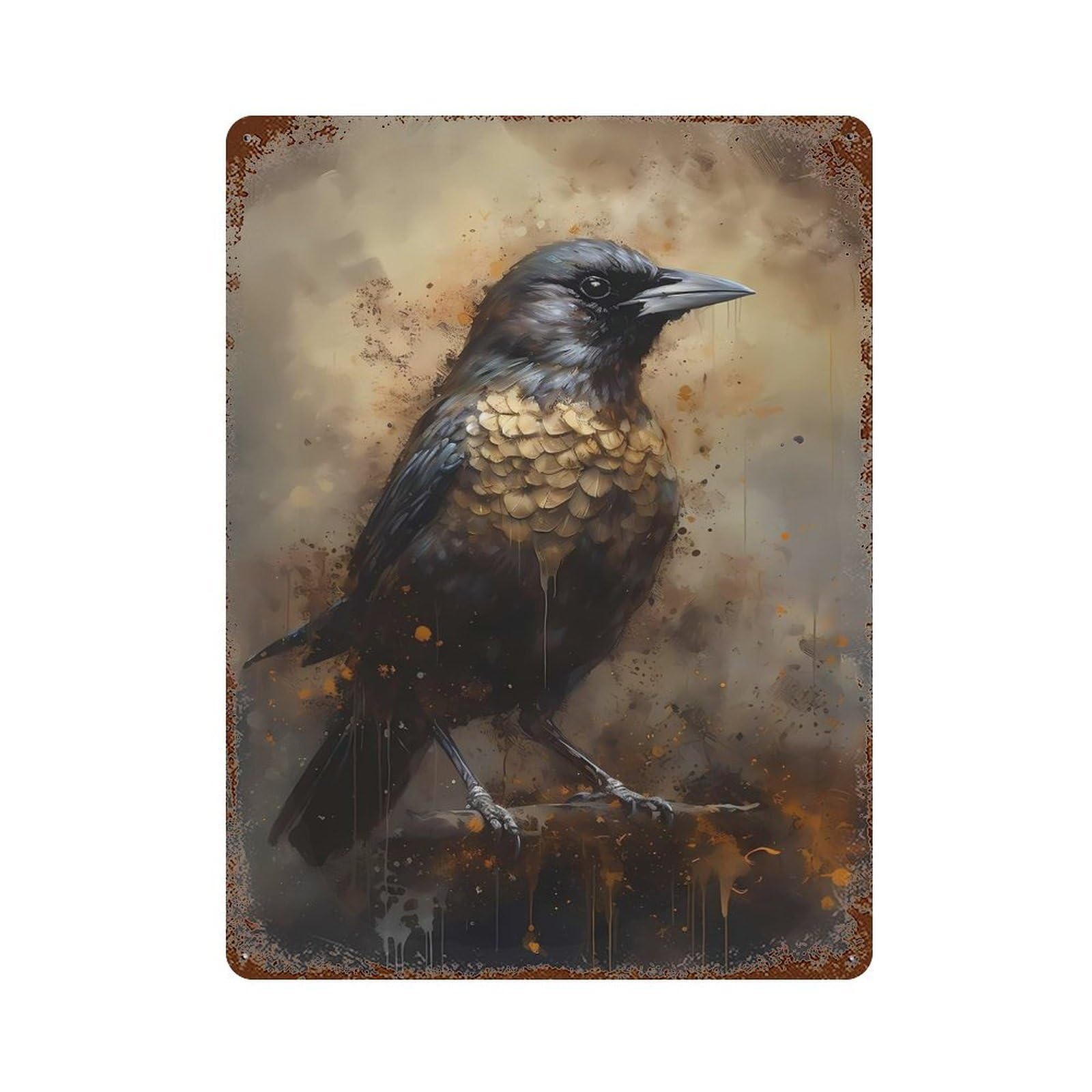 Jay Enchanted Environment Vintage Rust Metal Sign 15.7"x11.8", Retro Wall Decor for Garage, Pub Or Kitchen