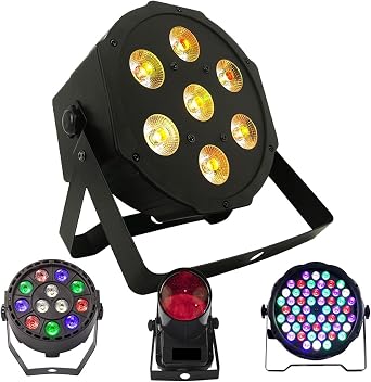 DJ Stage Light, LED 7x18W 7x12W 54x3W 12x3W RGBWA+UV Par Light with DMX512 6in1 Stage Light Wash Effect DJ Disco Mini Led Spotlighting 10W Uplights for Events(10W Spotlight Par) [Energy Class A]