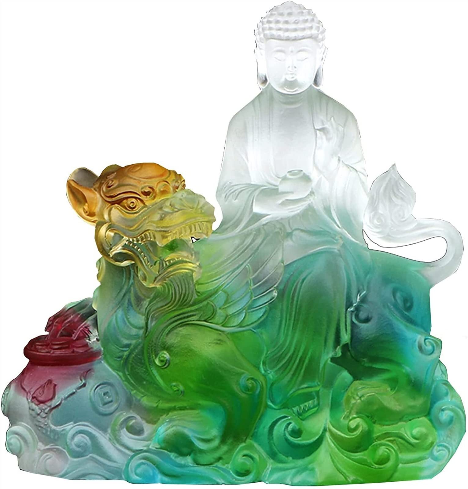SBCGFY Feng Shui Statue,Buddha Home Decoration Car, Meditation Figurines Decorated With Brave Sculptures, Used For Home Interior Zen Ornaments Blessing Gift