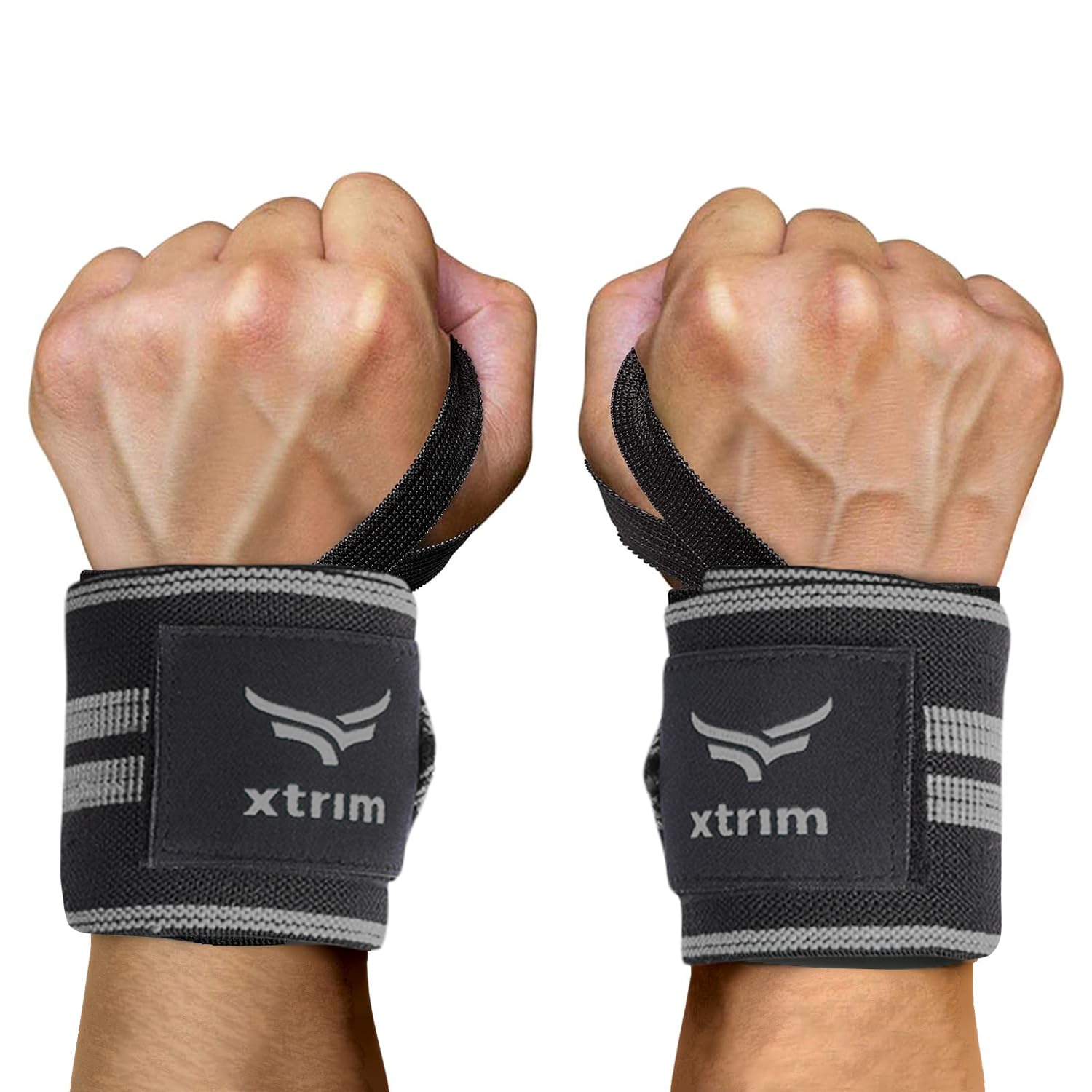 XTRIM Wrist Support for Men & Women, Wrist Band for Men, Gym Wrist Wrap, Gym Fitness Band, Gym Equipment for Home, Gym Support Accessories for Men for Hand Grip & Wrist Support Crepe Bandage (Black & Grey) (B0CMCSQNTD) Amazon Price History, Amazon Price Tracker