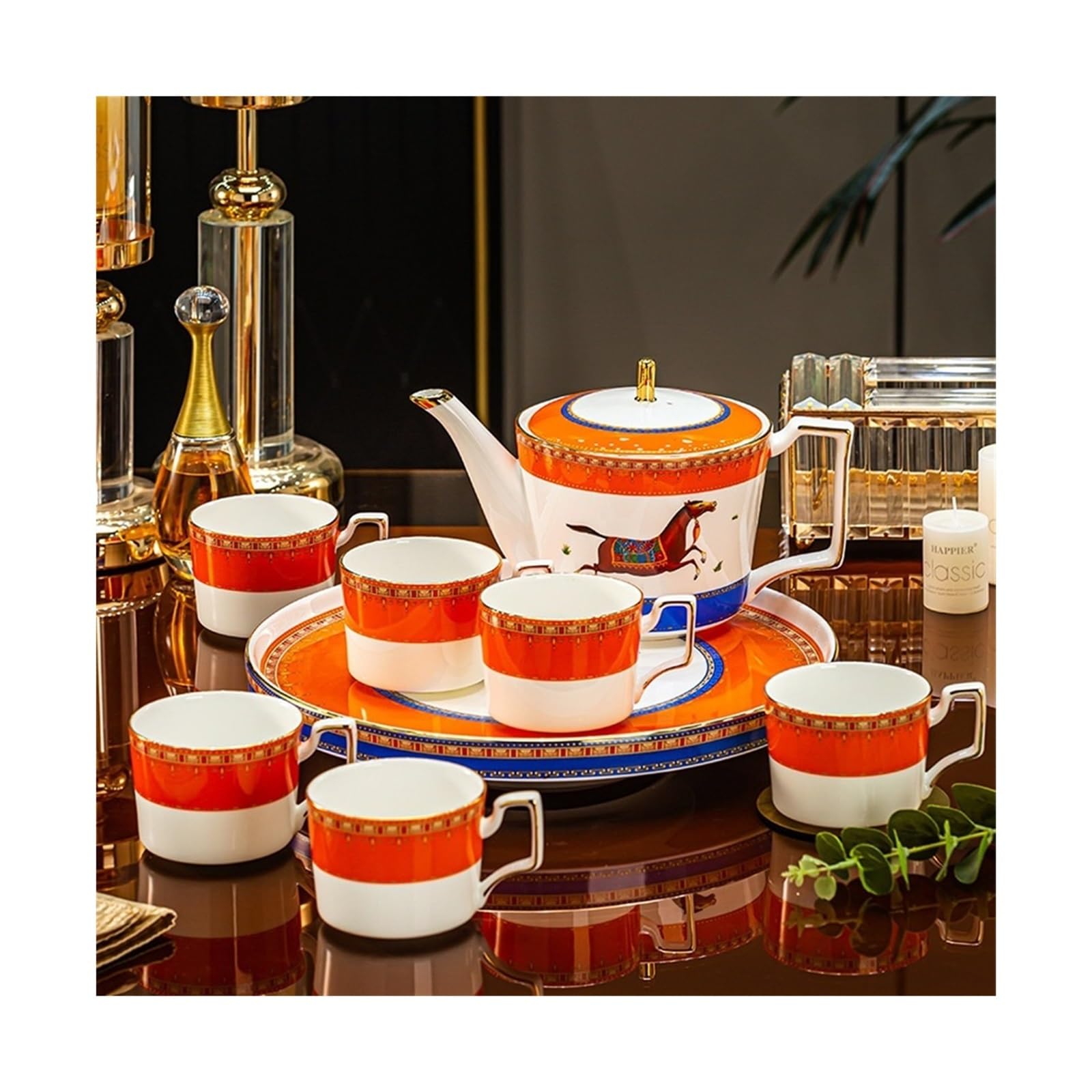Théière et tasse à thé en céramique pour vos moments de détente au salon