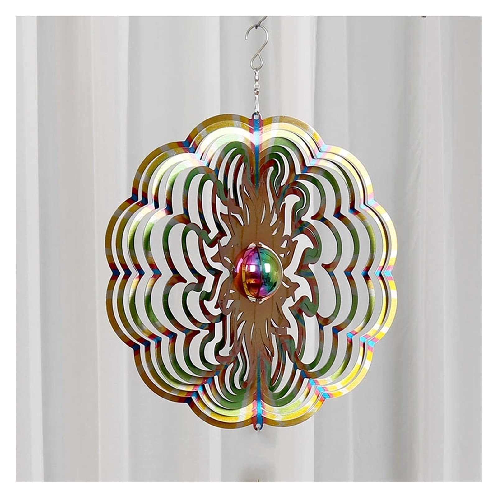 Hängender Garten Edelstahl Windspinner - 3D Indoor Outdoor Garten Dekoration Handwerk Ornamente