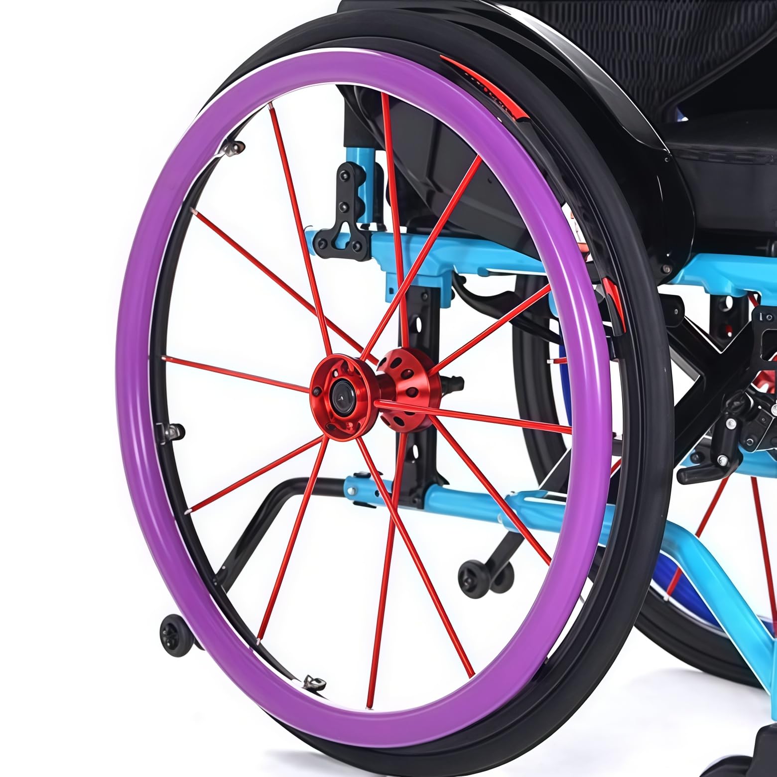 Funda para silla de ruedas, cubierta de silicona antideslizante para ruedas de 22/24 pulgadas, diseño resistente al desgaste para un mejor agarre y tracción, 1 par