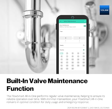 NSF Certified YoLink FlowSmart All-in-One Smart Water Meter & Auto Shutoff for 3/4 Pipes, LoRa Long-Range, Real-Time Leak Detection, 10-Year Battery, 80+ Device Ecosystem, Hub Required