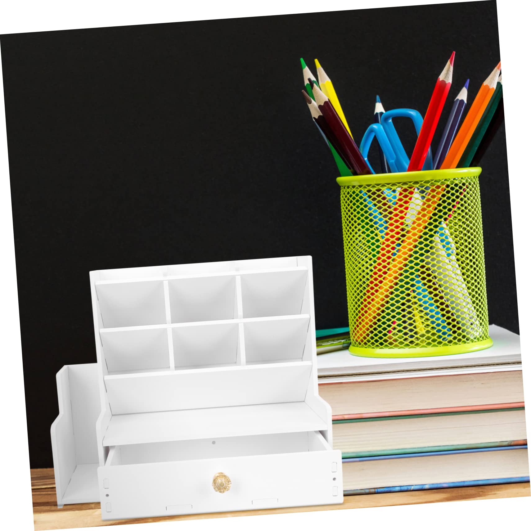 HOMSFOU Portapenne da Scrivania in Contenitore Multi Penne Organizzatore Portatile per Articoli da Ufficio Regalo per Studenti e Scuola