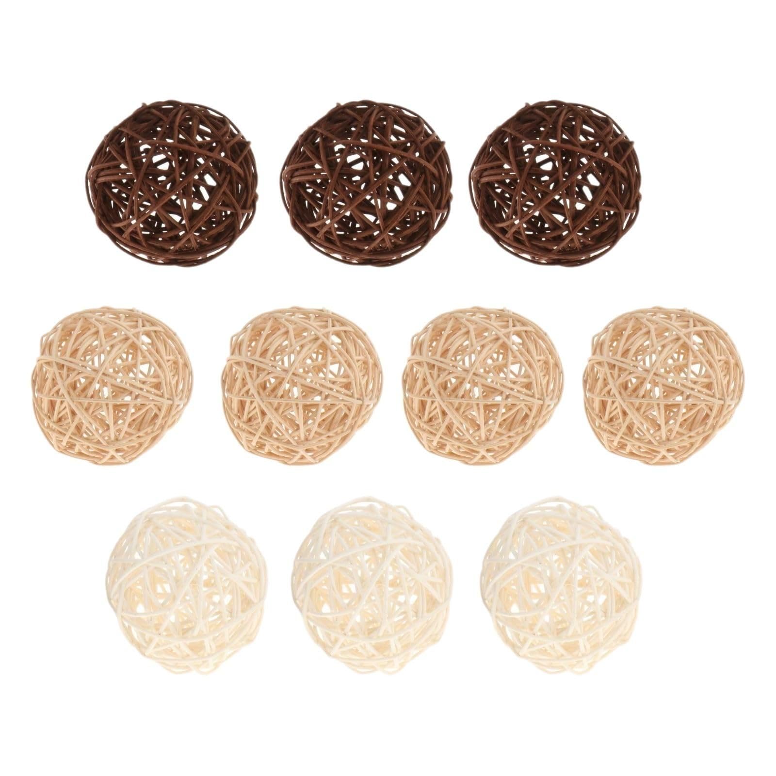 rockible Boules décoratives en rotin, 10 pièces, décoration de la Maison, Bols de pièce maîtresse, orbes, Remplissage de Vase, 12 cm