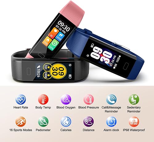 Miniatura 9 de ENGERWALL - Medidor de actividad con contador de pasos calorías cronómetro monitor de frecuencia cardíaca IP68 monitoreo de salud y sueño reloj