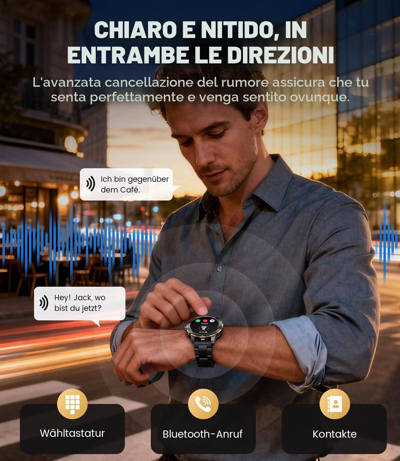 LIGE Orologio Smartwatch Uomo, 800mAh 1.43" AMOLED Smart Watch con 24/7 Frequenza Cardiaca, SpO2, Durata del Sonno, Impermeabile IP68, 200+ Sports Fitness Tracker Orologio per Android iOS Nero