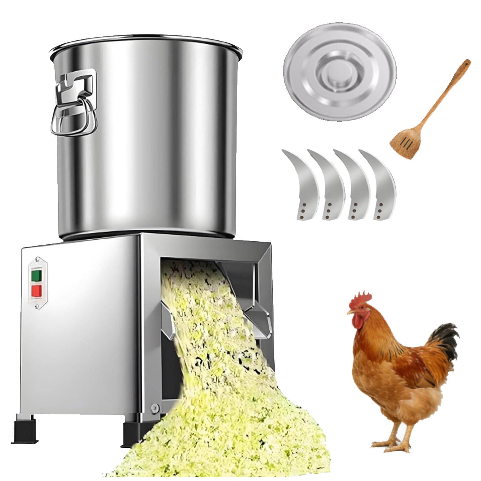 Tritatutto per verdure e pollame con 4 lame, 3500 giri/min, potenza 1000 W per allevamento efficiente in fattoria e bestiame