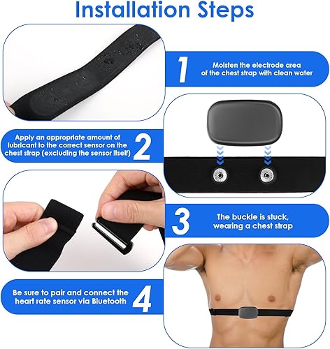 Miniatura 4 de Paquete de 2 correas de repuesto para monitor de frecuencia cardíaca para monitor de frecuencia cardíaca ajustable, compatible con H10 H9 H7,
