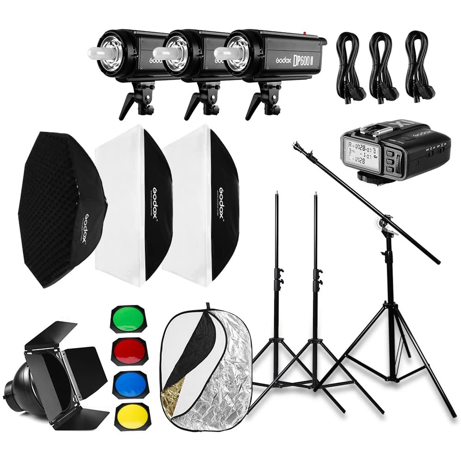 Godox 1800W 3X DP600II 600W GN80 high-Power Flash Light kit with X1T-O Trigger, Light Stand, Softbox