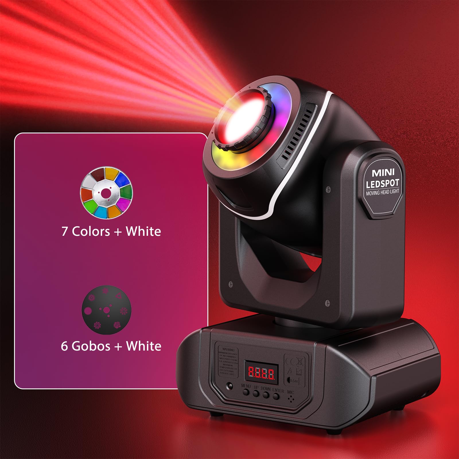 50W Teste Mobile LED Luci da Palco, RGBW Luci Discoteca con Telecomando DMX512 10/12CH Luci da Palcoscenico per Spettacoli Discoteche Bar Feste