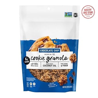 Cookie Granola 70Count | Chocolate chip Flavor | Gluten Free | Nut Free | Organic Snacks by R&C Store