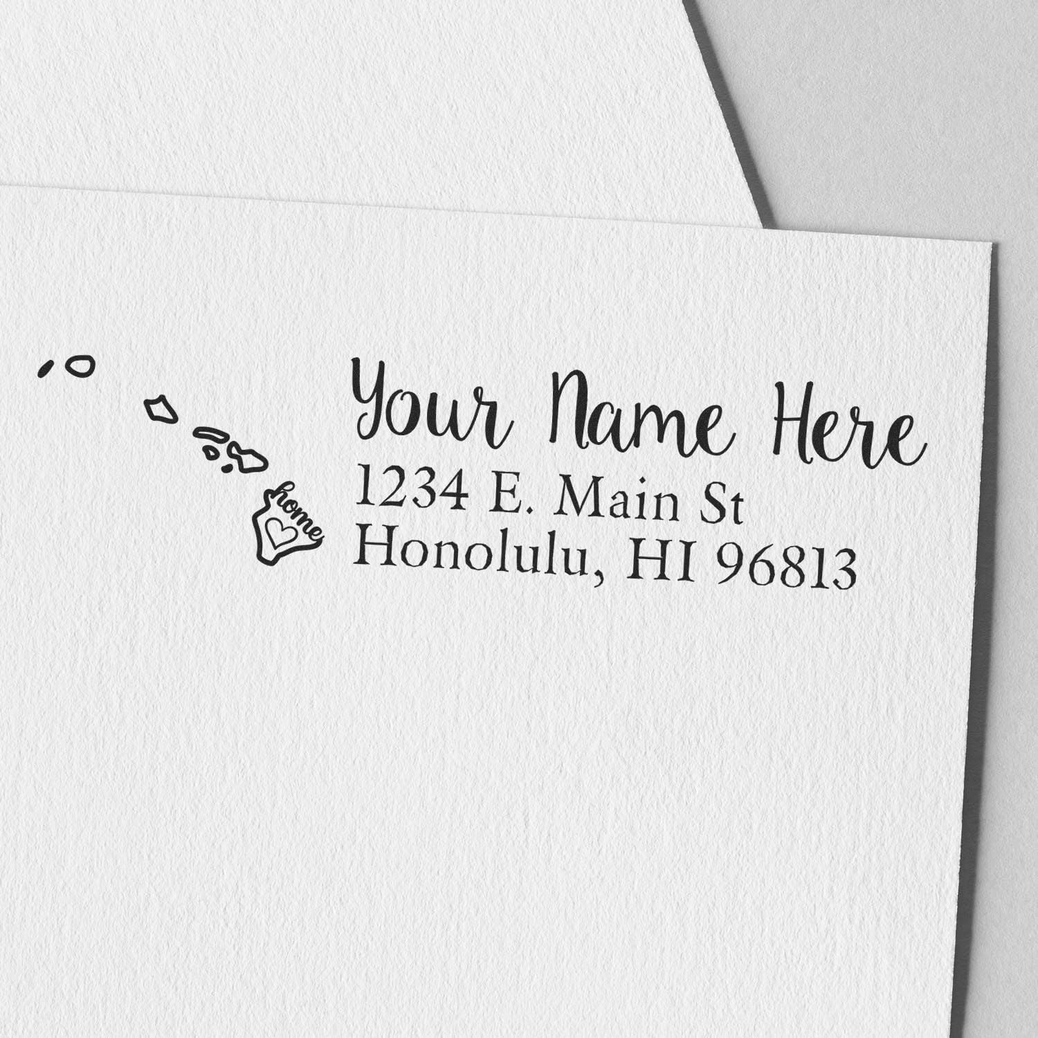 PSI Pre-Inked Hawaii Love Address Stamp for Invoices & Wedding Invitations | Professional Custom Return Stamper with State Design | Self-Inking Business & Personal Mail Labels 7/8 x 2-1/4