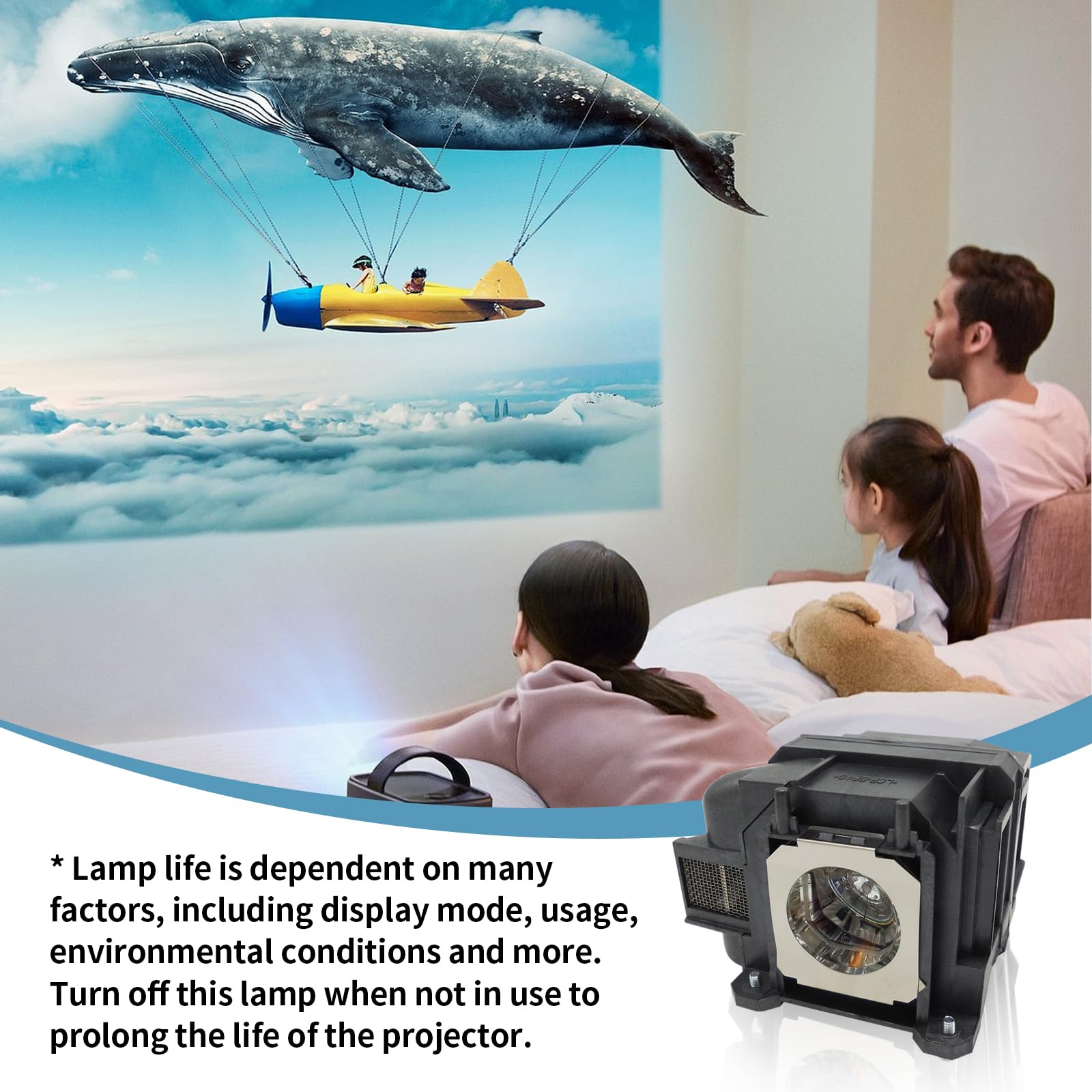 E78 Replacement Projector Lamp Compatible with EPSON ELPLP78 EB-955W EB-965 EB-98 EB-S17 EB-S18 eb-sxw03 eb-sxw18 EB-W18 EB-W22 EB-W28 EB-X03 EB-X18 EB-X20 EH-TW490 EH-TW5200