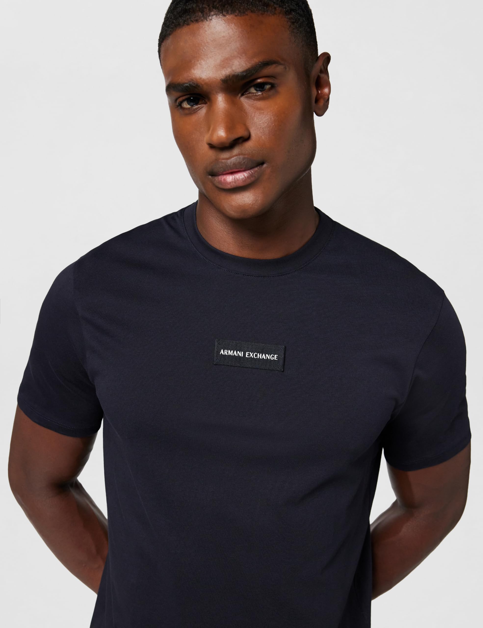 Armani Exchange Plain Front Logo Patch Camiseta para Hombre