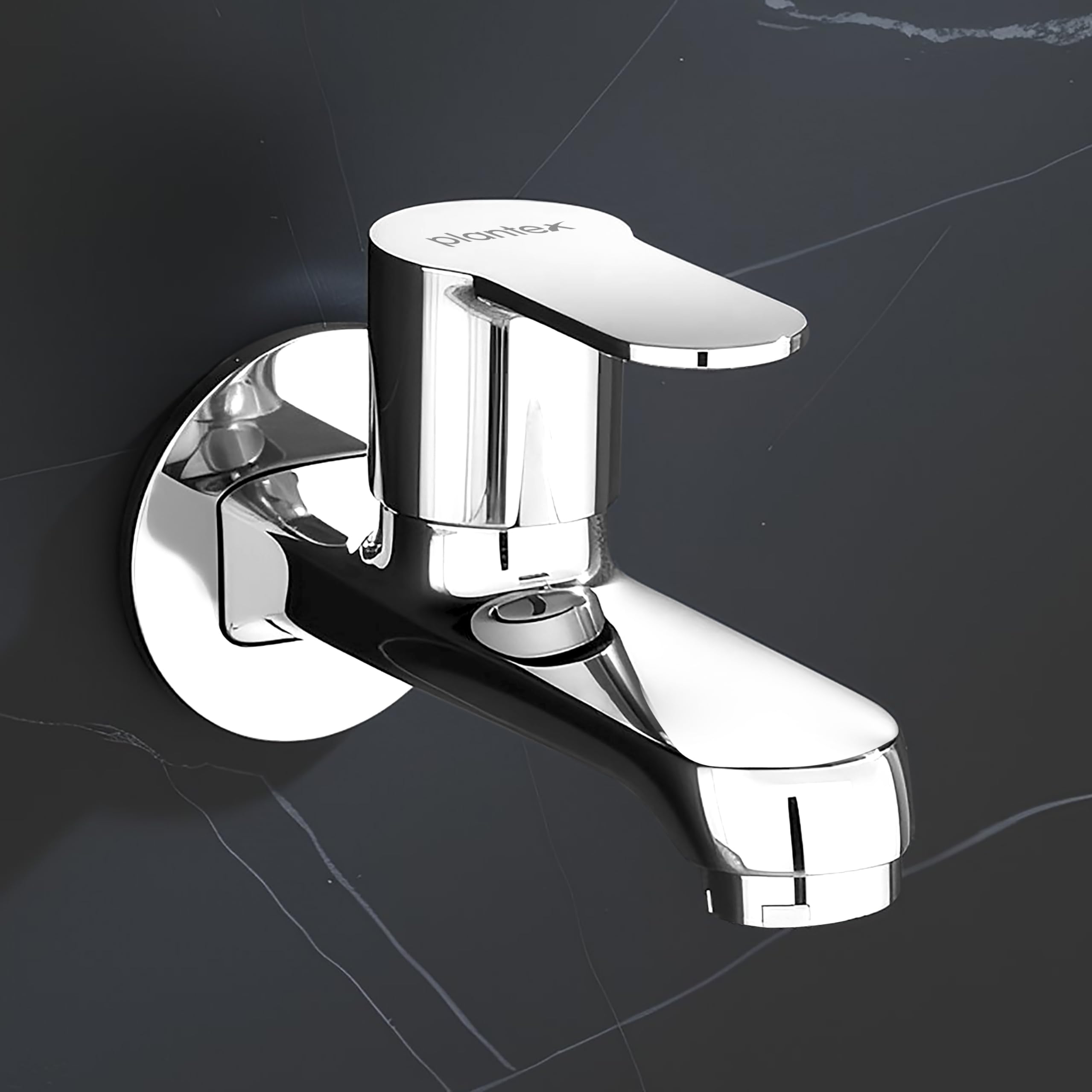Plantex Pure Brass Bib Cock Water Tap for Bathroom with Water Saving Aerator/Wall Mount Tap for Wash Basin with Teflon Tape & Wall Flange (Chrome)-image-25