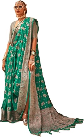 Designer Indian Festival Georgette Butta Woven Womens saree Muslim Woman in Saari 9918