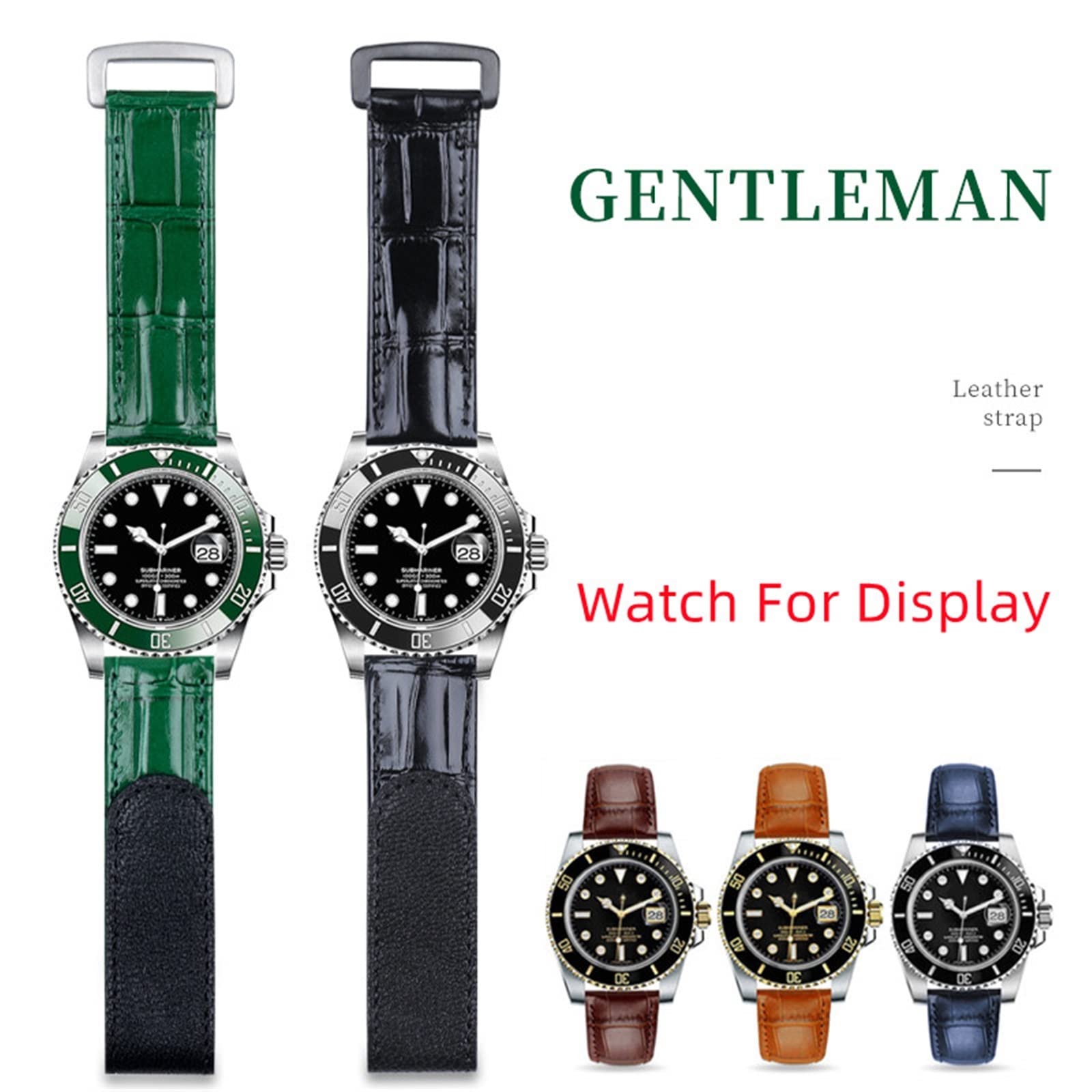 Cinturini, Cinturino for orologio in pelle di vacchetta da 20 mm con fibbia