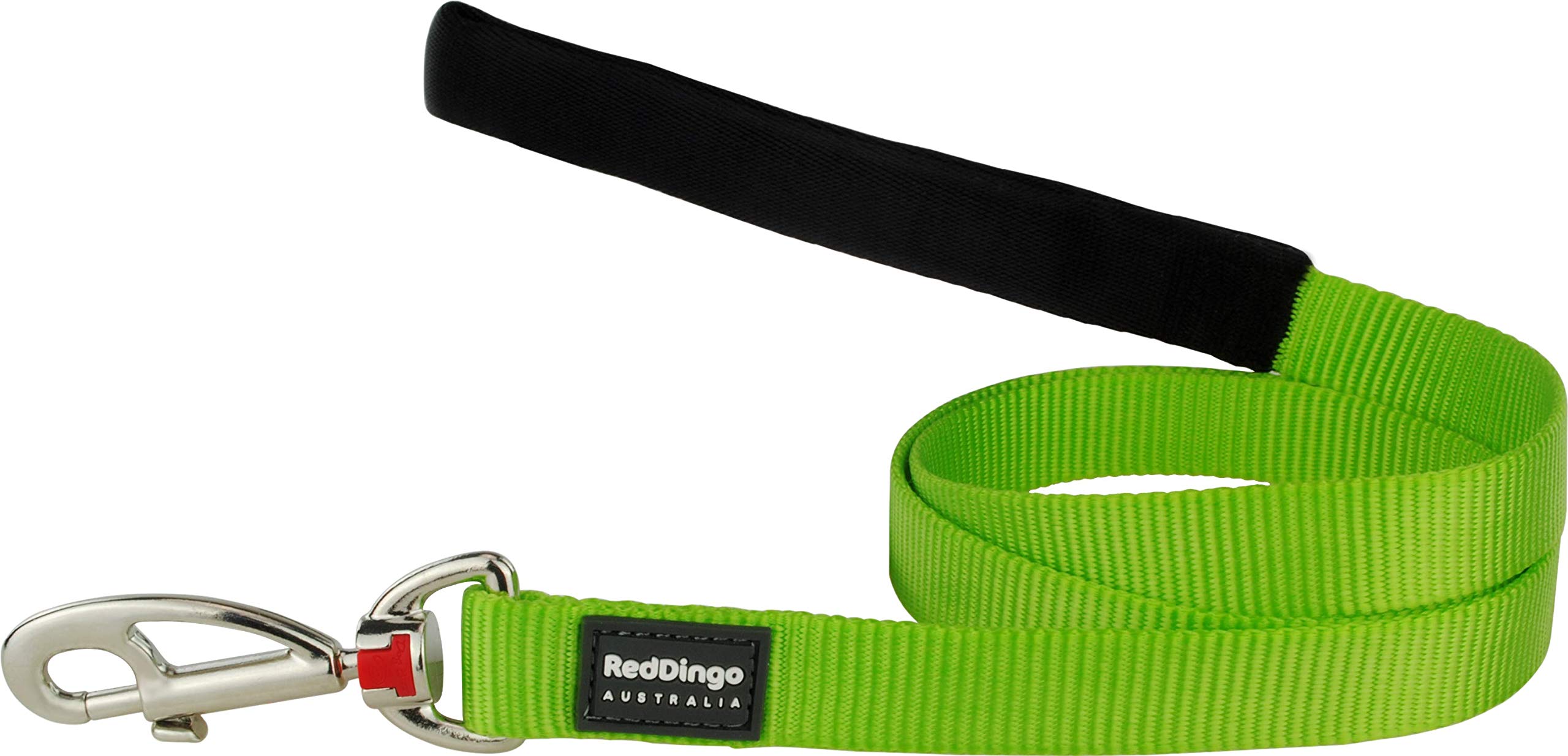 Red Dingo Plain Lime Green Dog Lead (15 mm x 1.2m), S