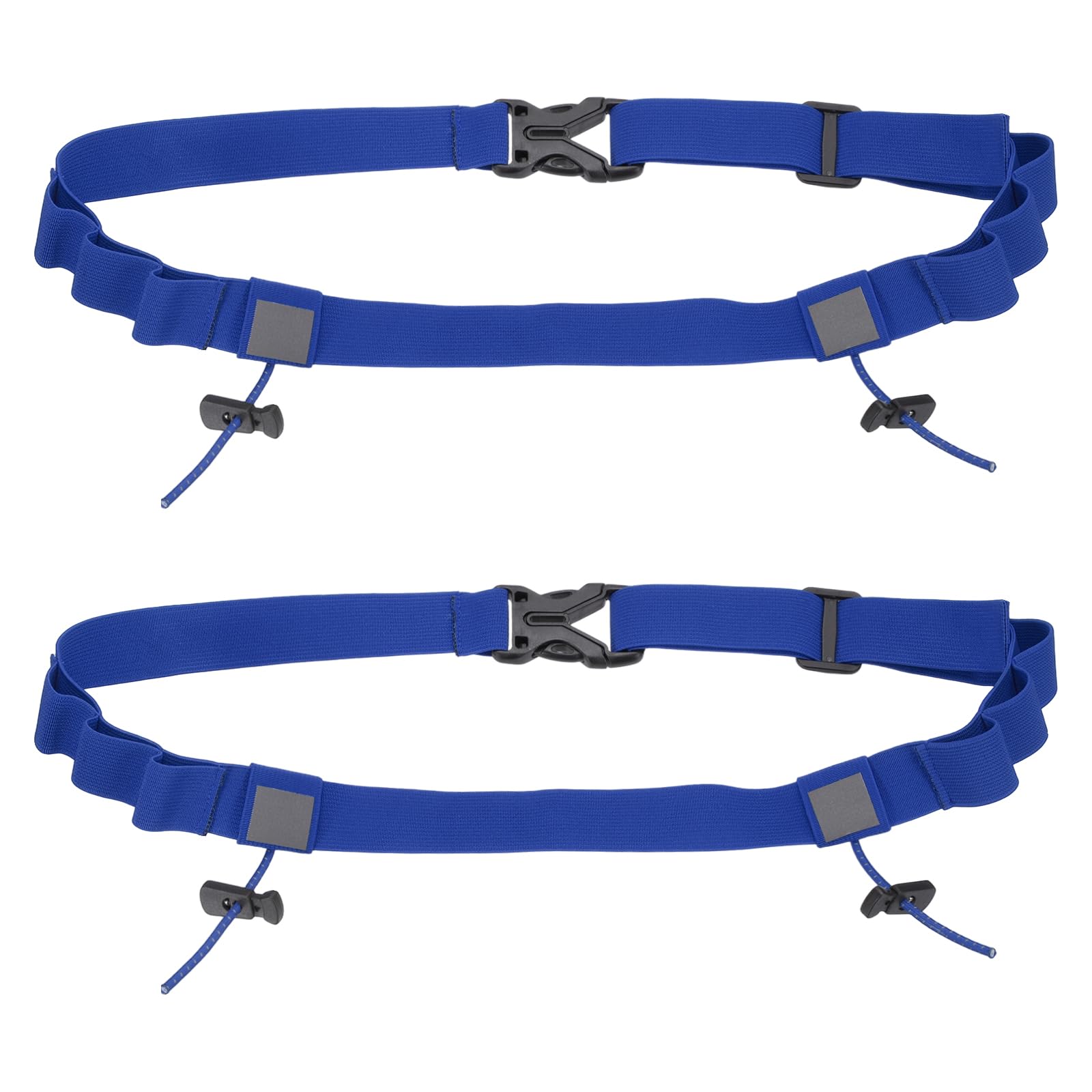YELARXI Race Number Belt, Elastic Comfortable Running Belts with 6 Energy Gel Loops, Sport Race Bib Holder 2 Pcs & Blue-Fitting for (Running/Triathlon/Marathon/Cycling)