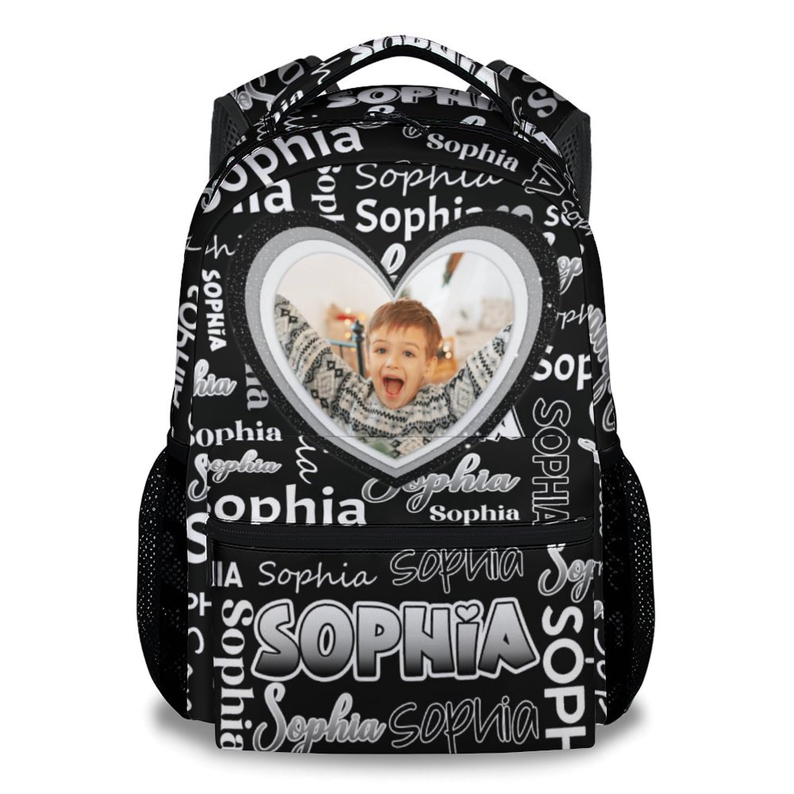 UNIKITTY Backpack for Boys, Custom Backpack with Photo/Name - Personalized Girls Bookbag - Kids School Bag - 17 Inch Toddler Bookbag for Elementary