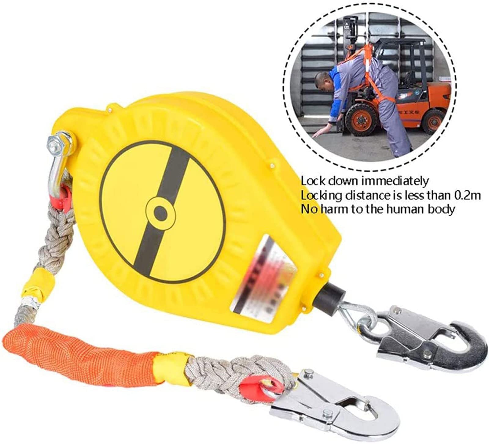 Wysuwany kabel Lifeline, smycz chroniąca przed upadkiem z hakiem samoblokującym, nośność 330 lb, bezpieczne urządzenie do automatycznego asekuracji do konstrukcji