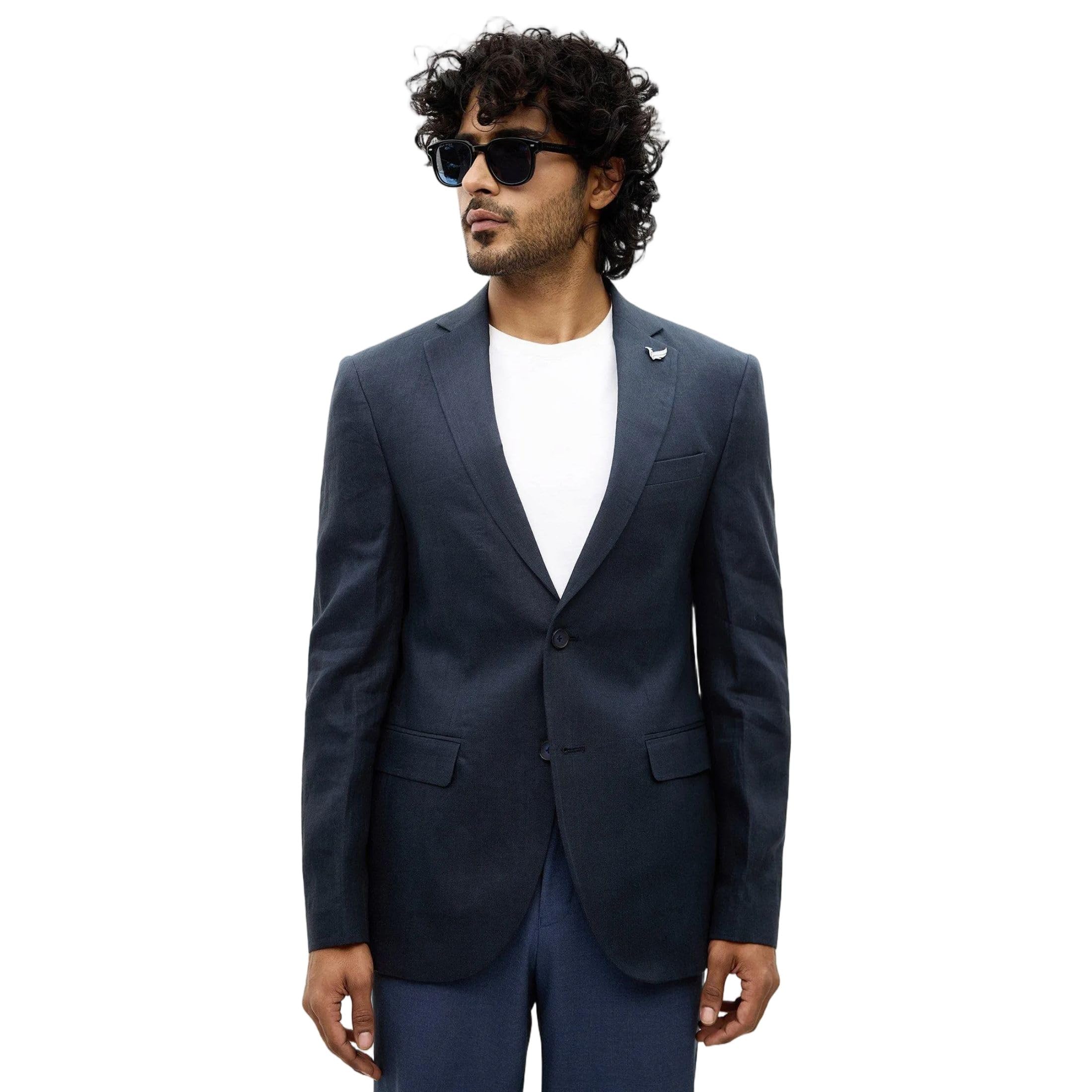 Men's Navy Solid Slim-Fit Blazers |Office Wear & Casual Wear-image-39