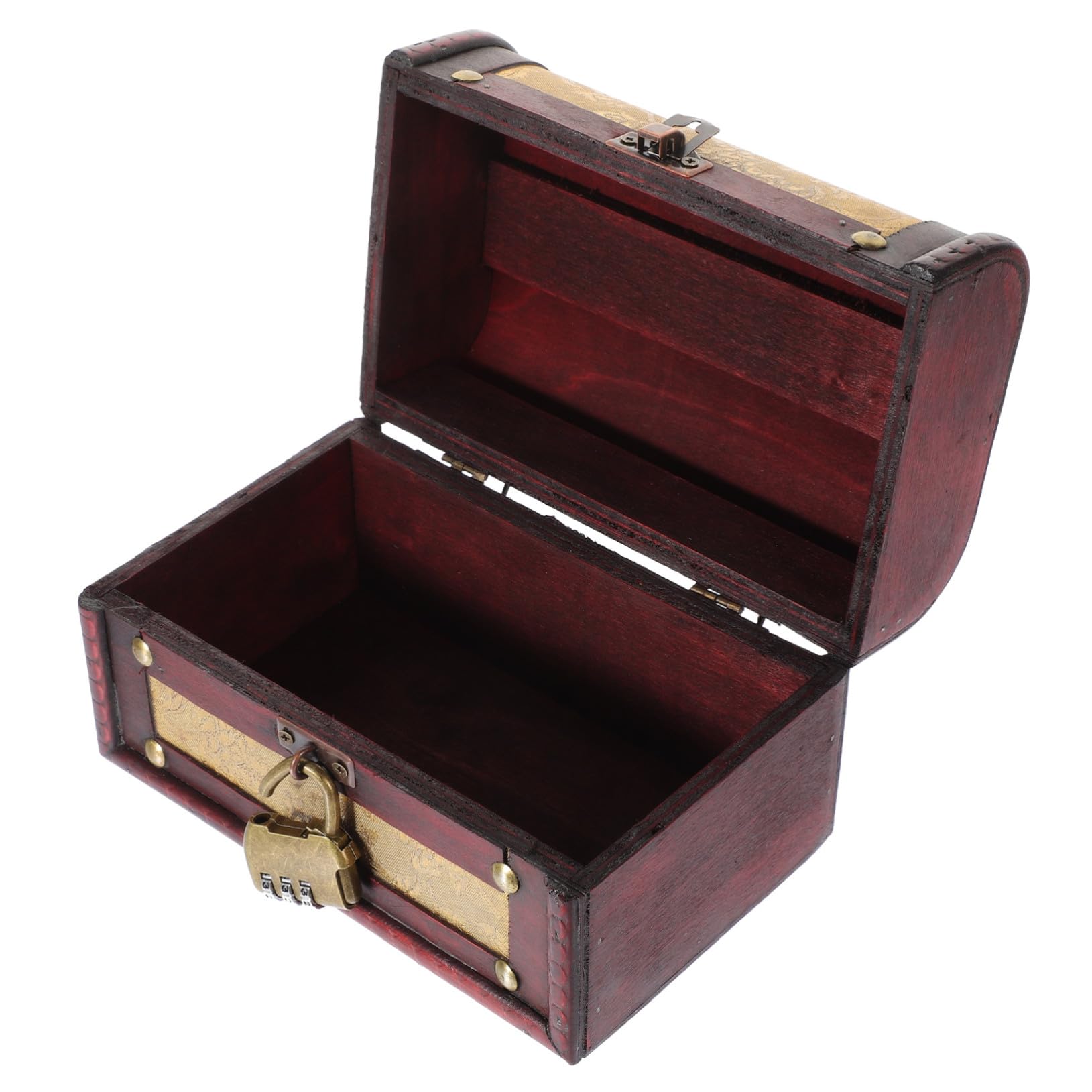 Coffre en bois vintage pour bijoux : coffret compact au design rétro raffiné