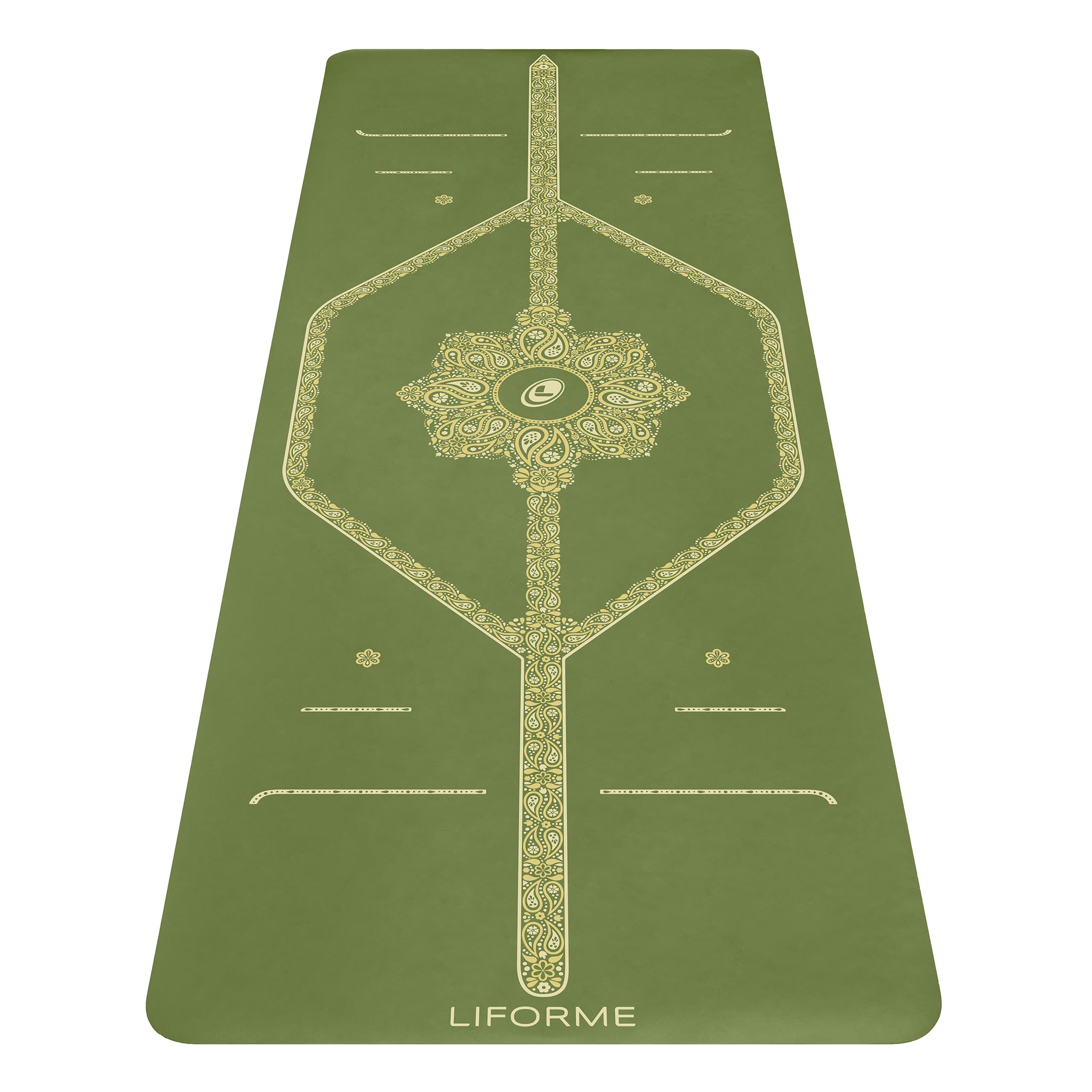 Liforme Tappetini Yoga Stampati – Design brevettato per l'allineamento | Aderenza eccezionale, Ecologico, Atossico, Resistente al sudore, lungo, largo, spessore di 4,2 mm, Borsa per Yoga inclusa