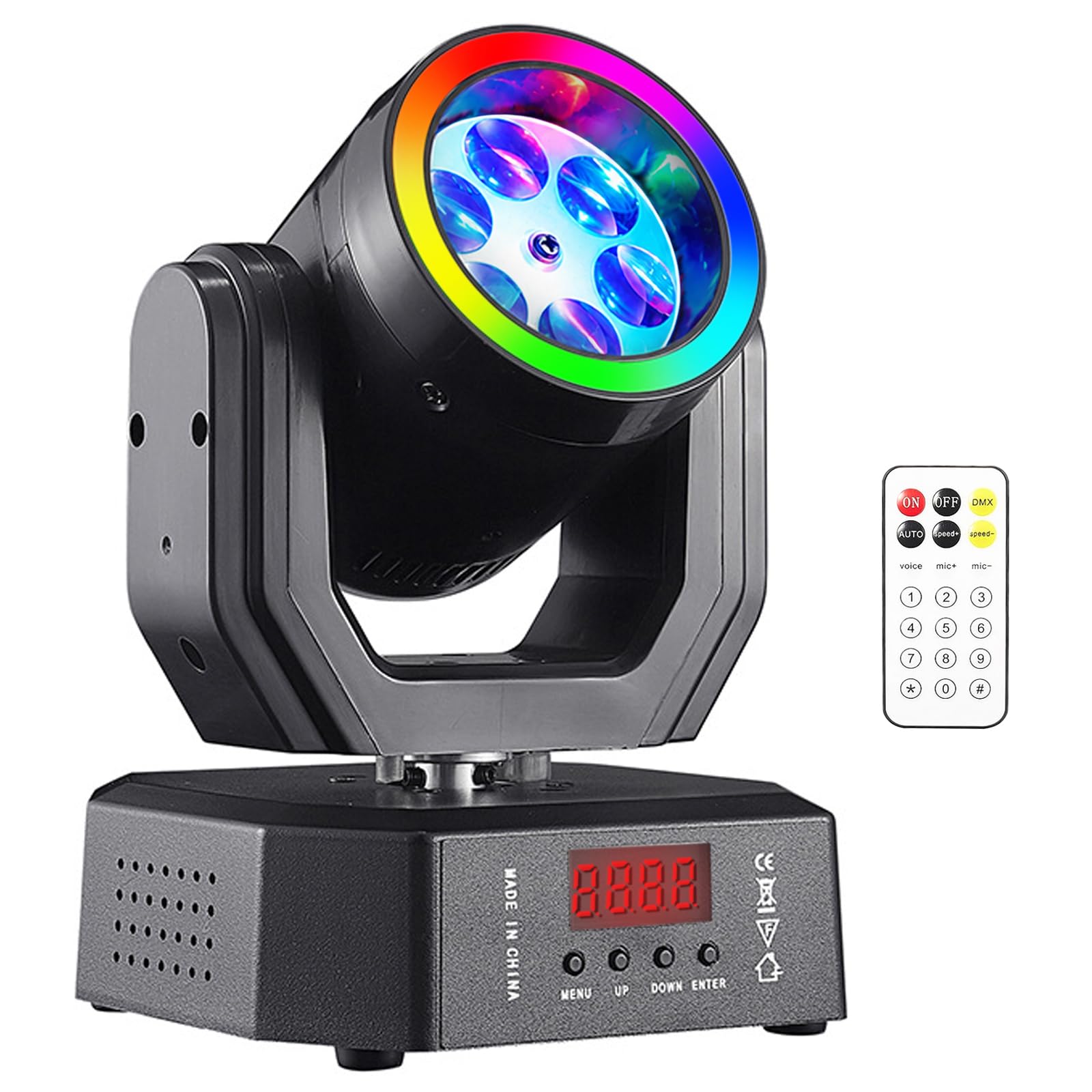 Luci a testa mobile per illuminazione DJ, Mini Moving Head LED Bee Eye Spot Proiettore per palcoscenico e feste