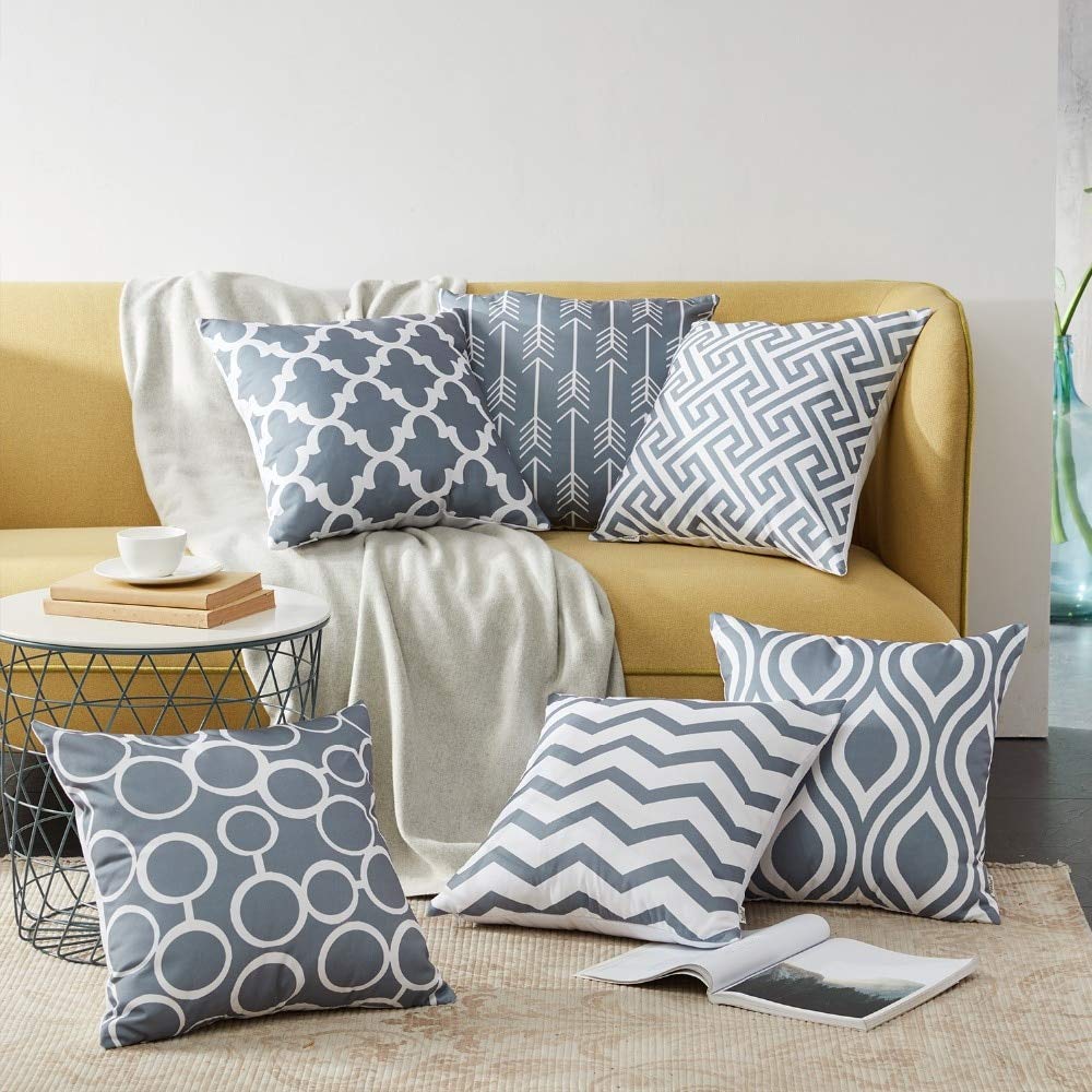 AEROHAVEN Set of 6 Satin Abstract Designer Decorative Throw Pillow/Cushion Covers - (Grey, 16 x 16 Inch) (B08SKYDPNH) Amazon Price History, Amazon Price Tracker