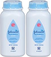 Johnson's Baby Cornstarch Powder with Aloe & Vitamin E, 1.5oz - Hypoallergenic, Naturally Derived for Delicate Baby Skin