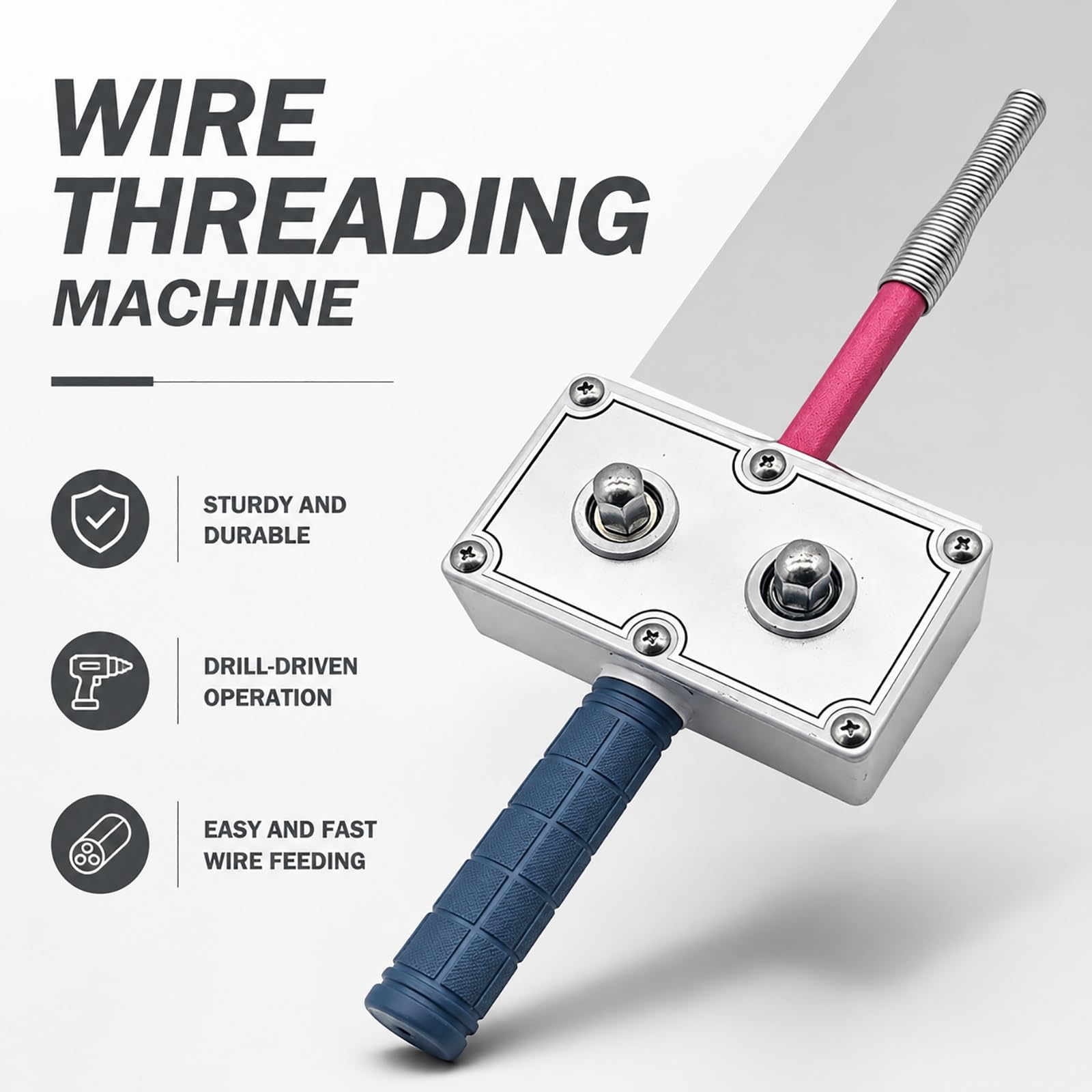 Outil de traction fil d'électricien, outils de filetage de câble portables | Ergonomique antidérapante, for conduits et tuyaux cachés, tire-fil à une seule personne permettant d'économiser du travail