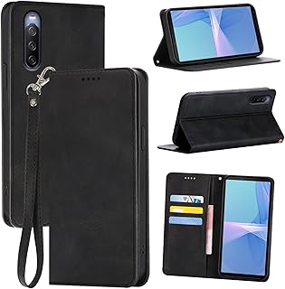 対応 Xperia 10 III/Xperia 10 III Lite 用の ケース 手帳型 エクスペリア10 iii 用の ケース手帳型 SO-52B SOG04 用の 手帳型ケース カバー puレザー 耐摩擦 耐衝撃 全面保護 マグネット式 スタンド機能 カード収納【内側の黒いTPU】スマホケース スマホカバー(Xperia 10 iii 用の カバー 手帳型) (ブラック)